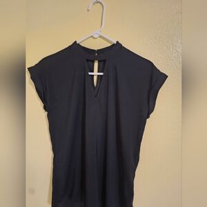 Express Black Keyhole Blouse
